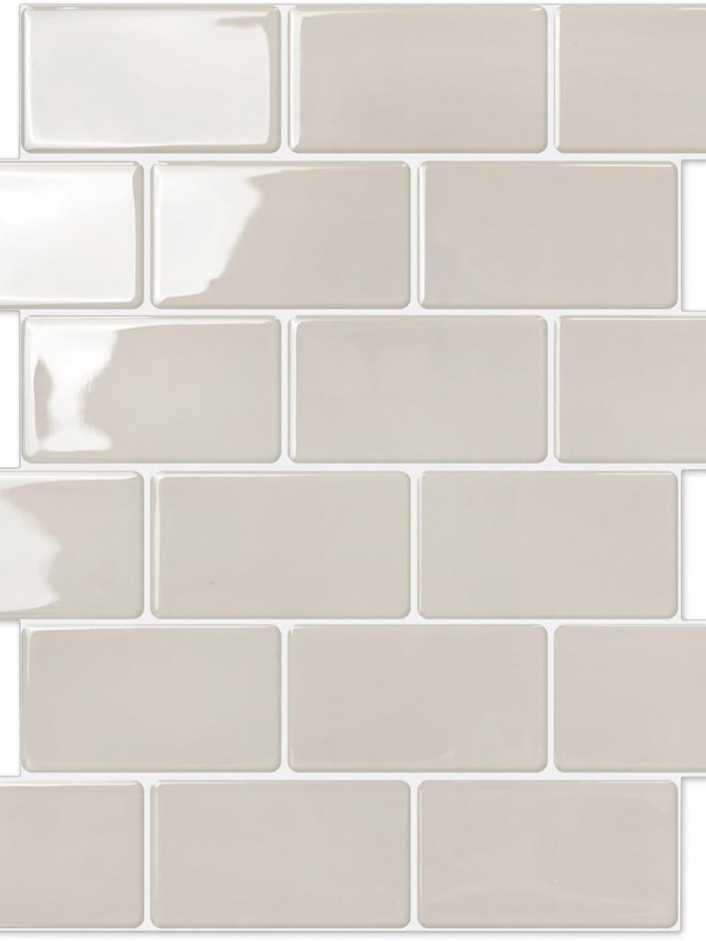 Subway Tile Peel and Stick Backsplash, Thicker Design 12" x 12" Stick on Backspl